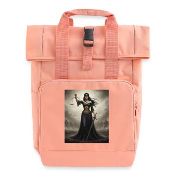 The Woman Swings - Roll Top Backpack with Two Handles - chintz rose - Front