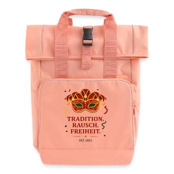 Tradition. Rausch. Freiheit. – Karnevalsmaske - Rolltop Rucksack mit zwei Griffen - Chintzrosa - Vorne