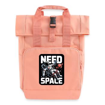 Need Space: Astronauten-Motiv - Rolltop Rucksack mit zwei Griffen - Chintzrosa - Vorne