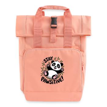 Stay Pawsitive Panda Motiv für Tierfreunde und - Rolltop Rucksack mit zwei Griffen - Chintzrosa - Vorne