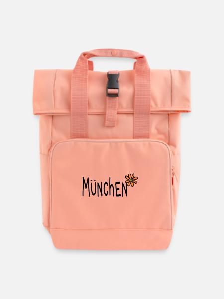 München 089 Flower Blume - Rolltop Rucksack mit zwei Griffen - Chintzrosa
