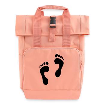 Fußabdrücke 2 - Rolltop Rucksack mit zwei Griffen - Chintzrosa - Vorne