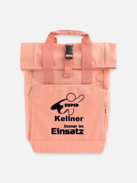 Super Kellner Geschenk - Rolltop Rucksack mit zwei Griffen - Chintzrosa