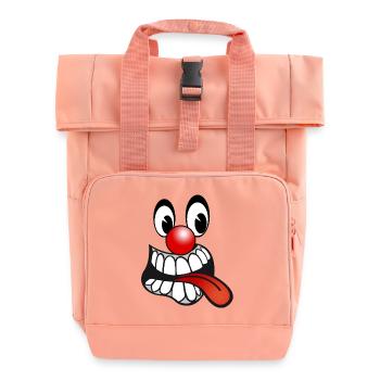 smiley design 1 - Roll Top Backpack with Two Handles - chintz rose - Front