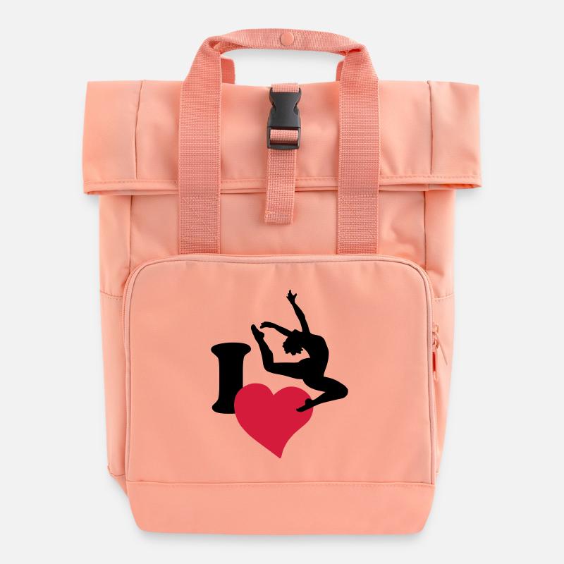 I love to dance - Roll Top Backpack with Two Handles - chintz rose