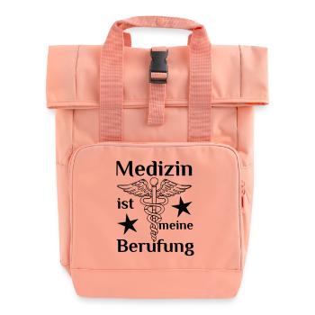 Medizin Beruf Arzt MTA Spruch Geschenk - Rolltop Rucksack mit zwei Griffen - Chintzrosa - Vorne