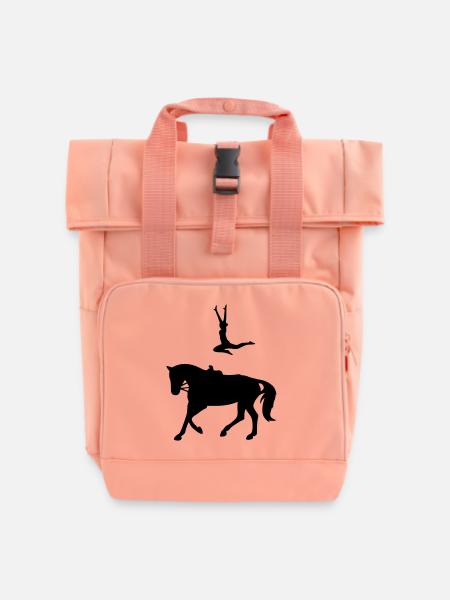 Voltigieren Sprung - Rolltop Rucksack mit zwei Griffen - Chintzrosa