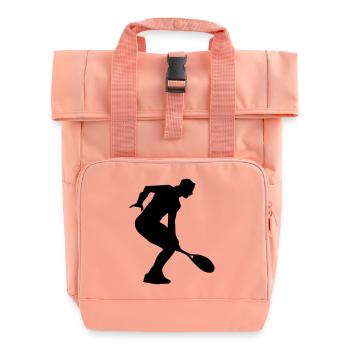tennis spieler silhouette - Rolltop Rucksack mit zwei Griffen - Chintzrosa - Vorne