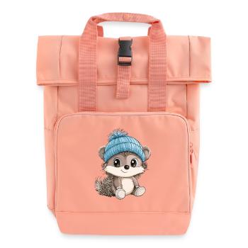 Igel Süß Niedlich Baby Kinder Tier Cartoon - Rolltop Rucksack mit zwei Griffen - Chintzrosa - Vorne