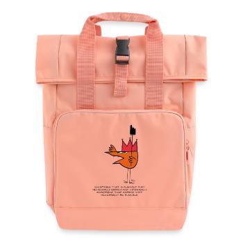 Everything that is planned ... (English version) - Roll Top Backpack with Two Handles - chintz rose - Front