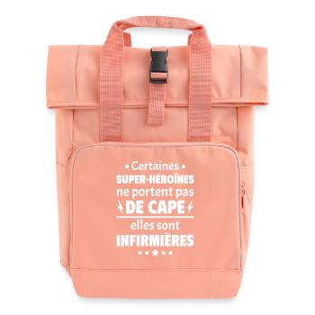 Certaines super-héroïnes sont infirmières, noël - Sac à dos Roll Top à deux anses - rose liberty - Devant