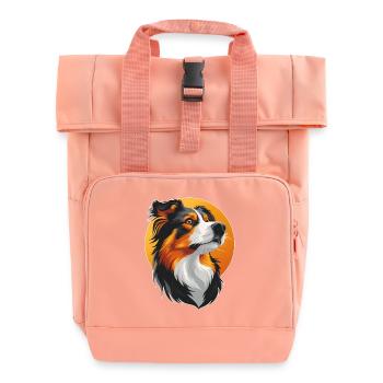 Berger Australien Portrait Chien Chiens de troupeau - Sac à dos Roll Top à deux anses - rose liberty - Devant