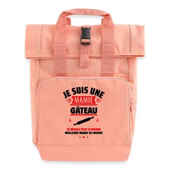 Mamie gâteau,Cadeau fête des grands-mères - Sac à dos Roll Top à deux anses - rose liberty - Devant