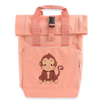 Affe - Rolltop Rucksack mit zwei Griffen - Chintzrosa - Vorne
