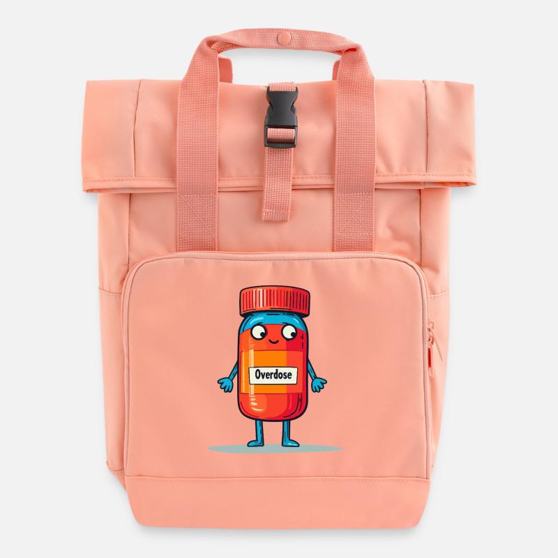 Overdose Buddy - Rolltop Rucksack mit zwei Griffen - Chintzrosa