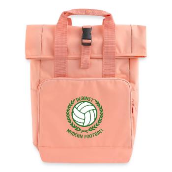 Against Modern Football - Roll Top Backpack with Two Handles - chintz rose - Front
