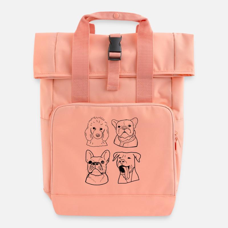 Dogs - Roll Top Backpack with Two Handles - chintz rose