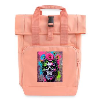 fleurs de crâne - Sac à dos Roll Top à deux anses - rose liberty - Devant