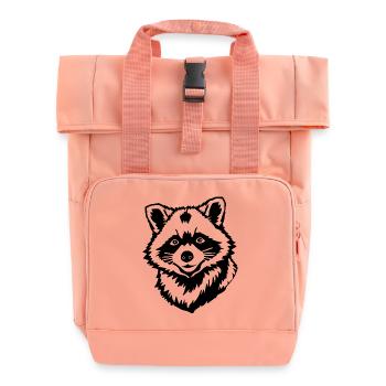 Waschbär - Rolltop Rucksack mit zwei Griffen - Chintzrosa - Vorne