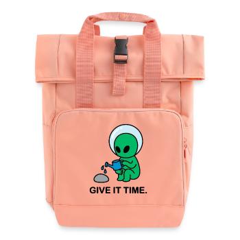 Interstellar Patience - Roll Top Backpack with Two Handles - chintz rose - Front