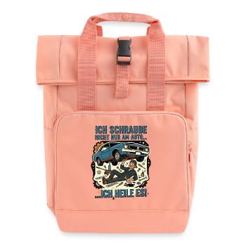 Autoschrauber Mechaniker Humor Spruch - Rolltop Rucksack mit zwei Griffen - Chintzrosa - Vorne