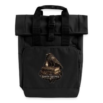 The Raven Keeper - Roll Top Backpack with Two Handles - black - Front