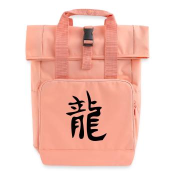 Drachen - Kanji - Rolltop Rucksack mit zwei Griffen - Chintzrosa - Vorne