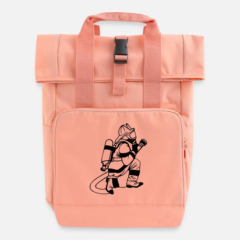 feuerwehr2 - Rolltop Rucksack mit zwei Griffen - Chintzrosa