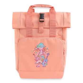 Hippie Girl - Roll Top Backpack with Two Handles - chintz rose - Front