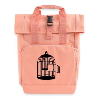 Leerer Käfig / empty cage (1c) - Roll Top Backpack with Two Handles - chintz rose - Front