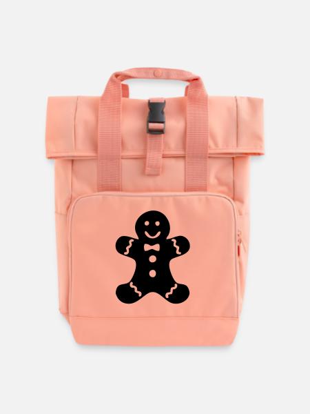 lebkuchenmann 2 - Rolltop Rucksack mit zwei Griffen - Chintzrosa