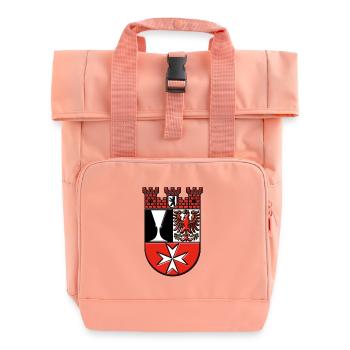 Berlin Bezirk Neukölln Wappen - Rolltop Rucksack mit zwei Griffen - Chintzrosa - Vorne
