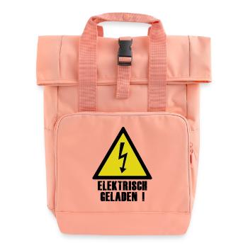 Elektrisch Geladen Warnsymbol - Rolltop Rucksack mit zwei Griffen - Chintzrosa - Vorne