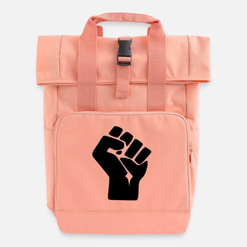 fist - Roll Top Backpack with Two Handles - chintz rose