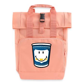 Smiley Coffe Take Away NY - Roll Top Backpack with Two Handles - chintz rose - Front