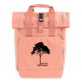 Plant trees save the planet - Rolltop Rucksack mit zwei Griffen - Chintzrosa - Vorne