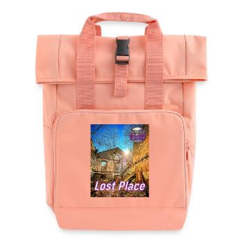 Lost Place - To the old forge - Roll Top Backpack with Two Handles - chintz rose - Front