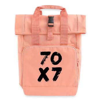 70x7: Infinite Forgiveness - Gospel of Matthew - Roll Top Backpack with Two Handles - chintz rose - Front