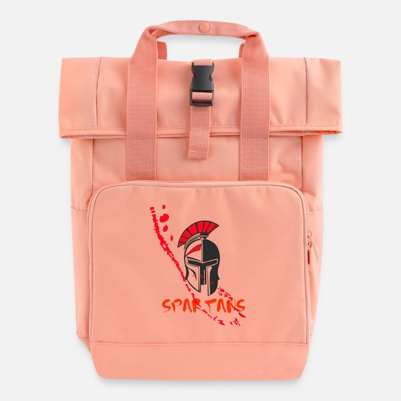 Helm Sparta und Blut 6 - Rolltop Rucksack mit zwei Griffen - Chintzrosa