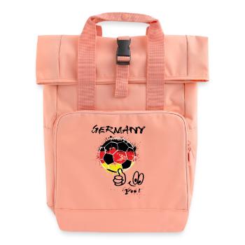 Football Germany Germany - Roll Top Backpack with Two Handles - chintz rose - Front