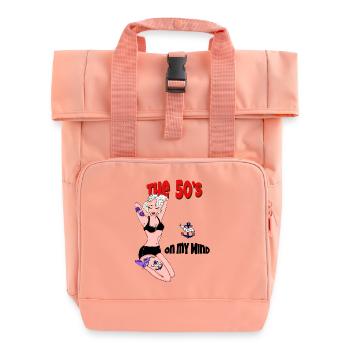 Pin-up 50 - Roll Top Backpack with Two Handles - chintz rose - Front