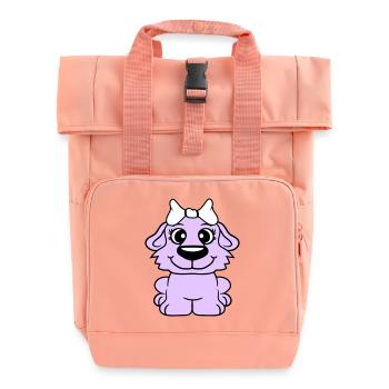 Dog Girl Cute Bow Female Woman Girl - Roll Top Backpack with Two Handles - chintz rose - Front