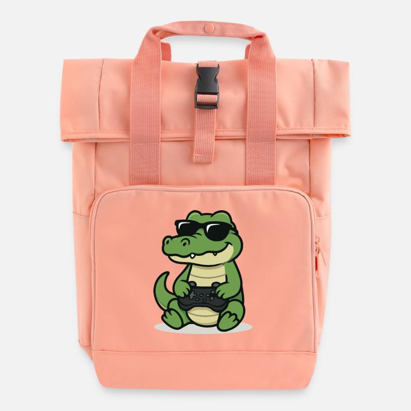 Gamer-Gator - Roll Top Backpack with Two Handles - chintz rose