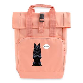 Nein Schwarzer Schäferhund Schäferhundbesitzer  - Rolltop Rucksack mit zwei Griffen - Chintzrosa - Vorne
