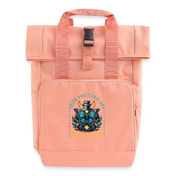 Butterfly Energy Bottle - Roll Top Backpack with Two Handles - chintz rose - Front