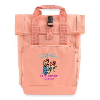 Rose Beißt Mich Cartoon Humor Karikatur  - Rolltop Rucksack mit zwei Griffen - Chintzrosa - Vorne