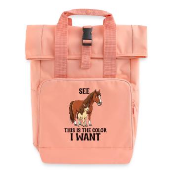 Humour Cheval Cavalier Équitation - Sac à dos Roll Top à deux anses - rose liberty - Devant