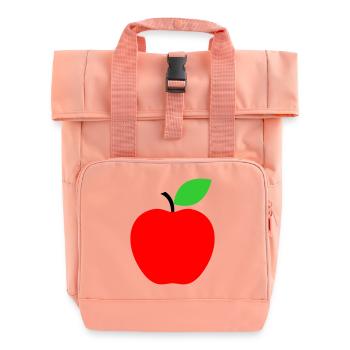 Roter Apfel Minimalist Icon - Rolltop Rucksack mit zwei Griffen - Chintzrosa - Vorne