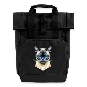 Siamkatze Siam Katze Siamese Cat Siamesen Katzen - Rolltop Rucksack mit zwei Griffen - Schwarz - Vorne