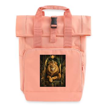 Lion avec couronne en or - Sac à dos Roll Top à deux anses - rose liberty - Devant